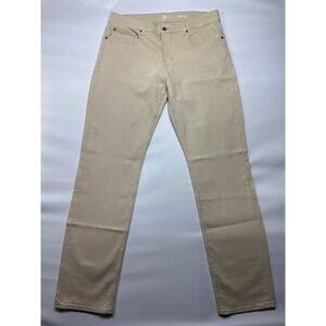 7 For All Mankind Men's Slimmy Straight Leg Beige Denim Jeans - Size 36x33.5